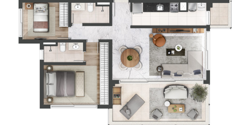 Apartamento de 91m²
