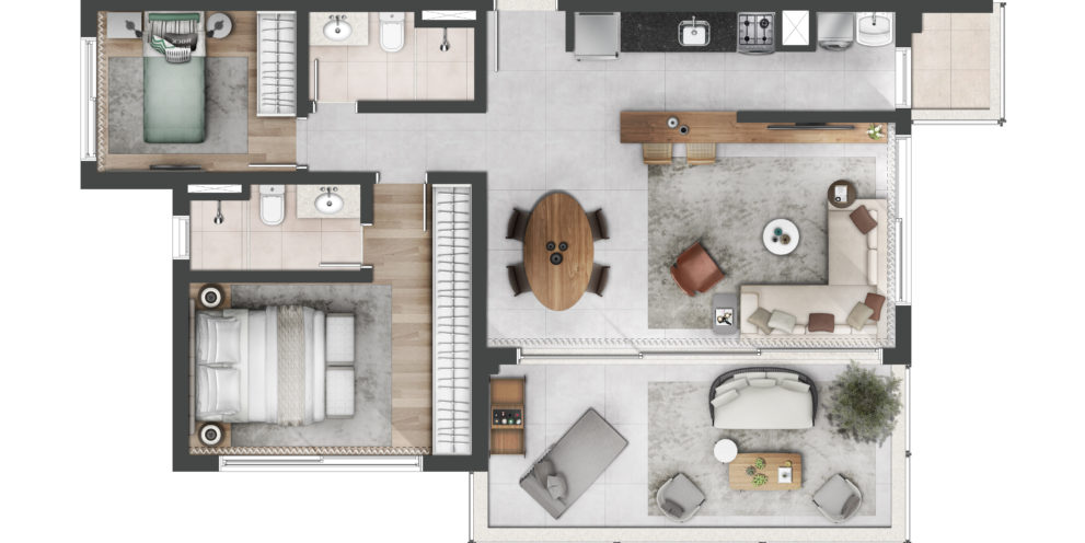 Apartamento de 91m² - Opção