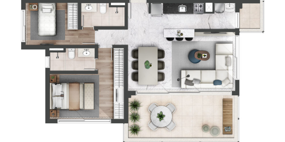 Apartamento de 91m² - Opção