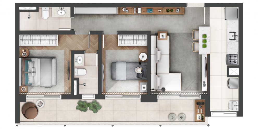 Apartamento de 73m²