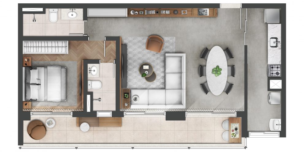 Apartamento de 73m²