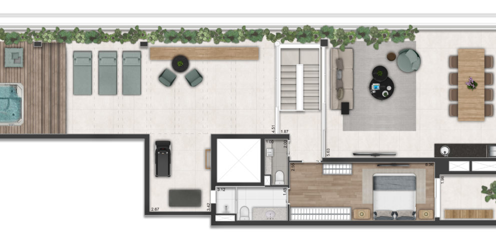 Duplex Pav. Superior - 4 suítes - 374m²