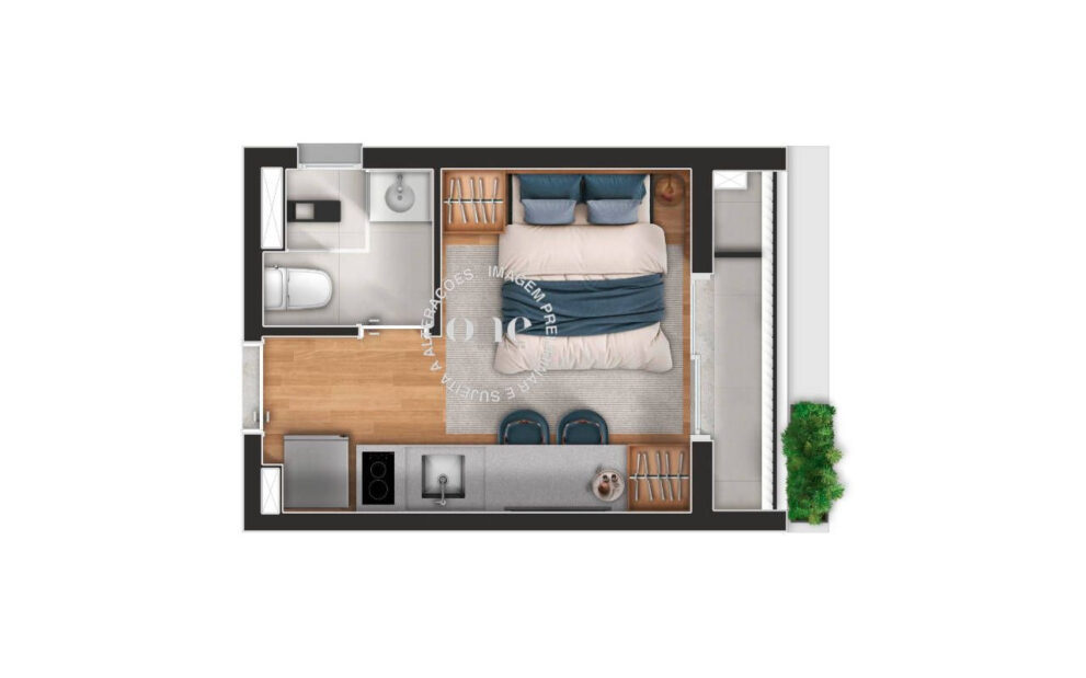 Planta 19 m² — Nex One Galeria Jardins