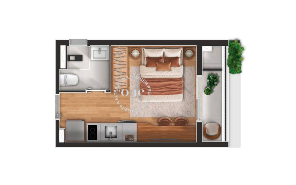 Planta 21 m² — Nex One Galeria Jardins