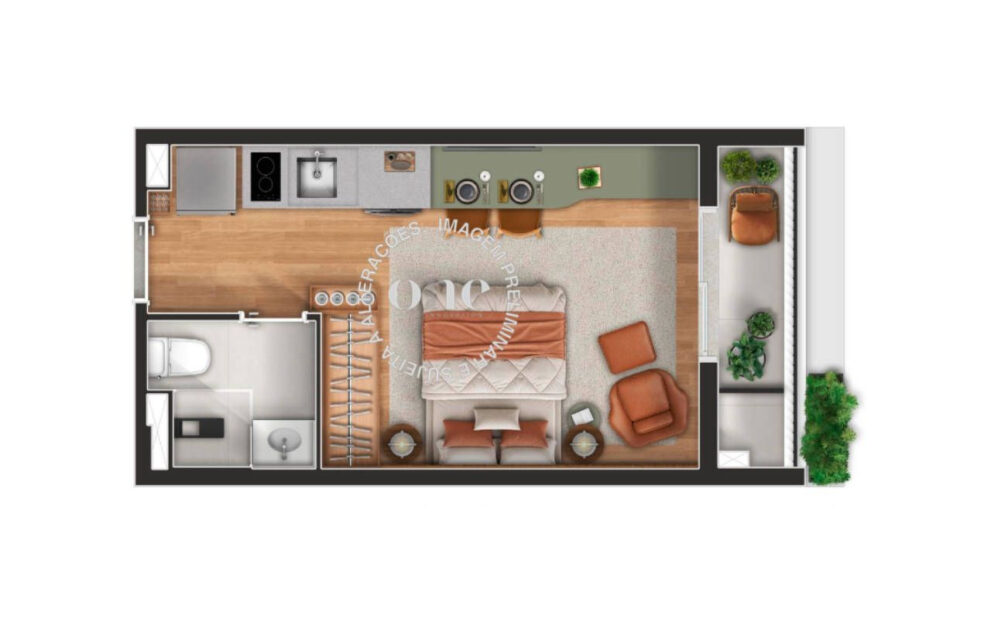 Planta 24 m² — Nex One Galeria Jardins