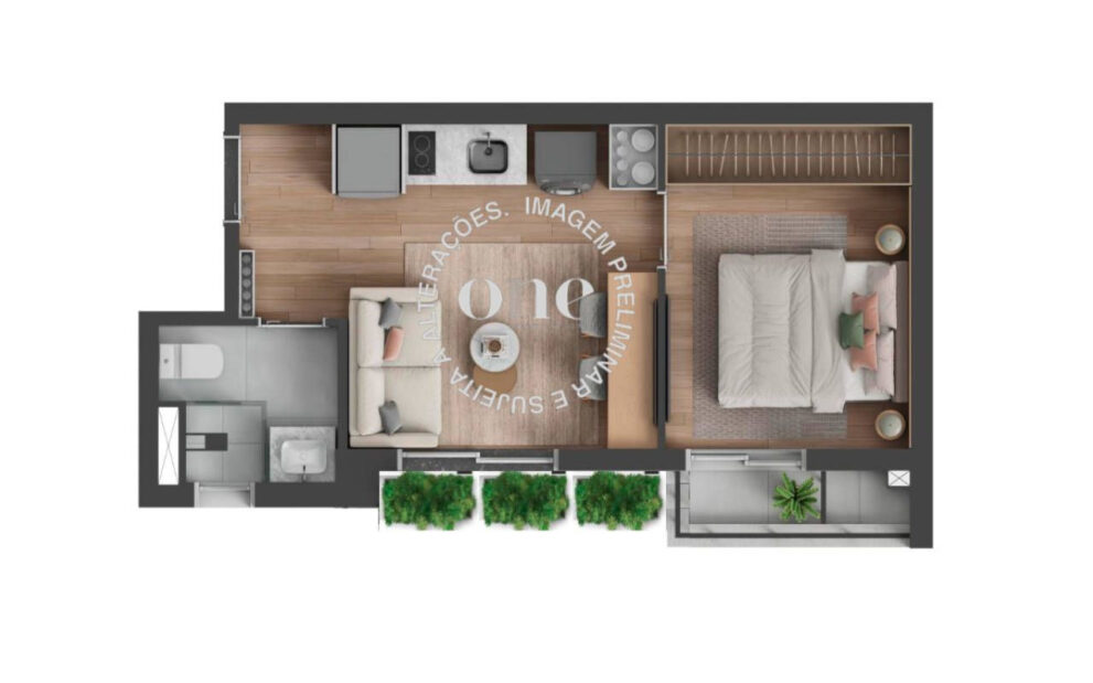 Planta 31 m² — Nex One Galeria Jardins